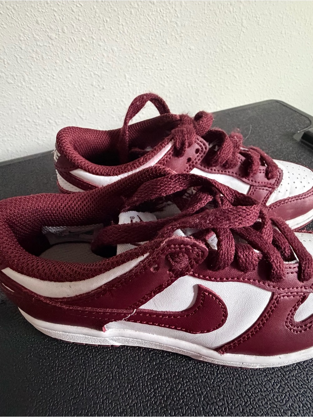 Nike Kids Burgundy and White Low-Top Sneakers
